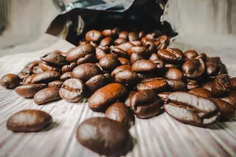Roasted coffee beans Stock Photos