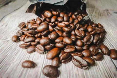 Roasted coffee beans Stock Photos