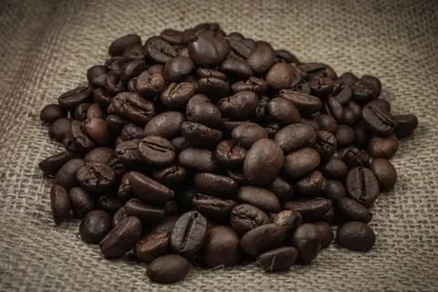 Roasted coffee beans Stock Photos