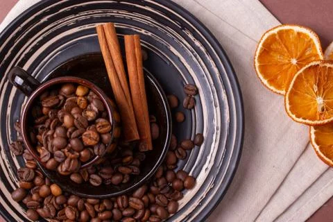 Roasted coffee beans Stock Photos