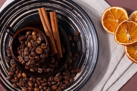 Roasted coffee beans Stock Photos