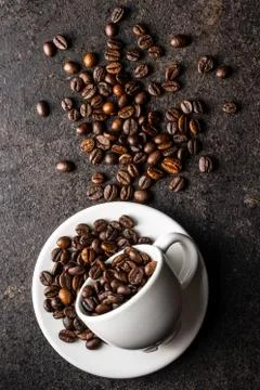 Roasted coffee beans. 스톡 사진