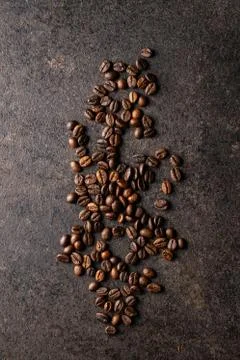 Roasted coffee beans. Stock Photos
