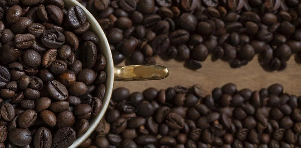 Roasted coffee beans Stock Photos