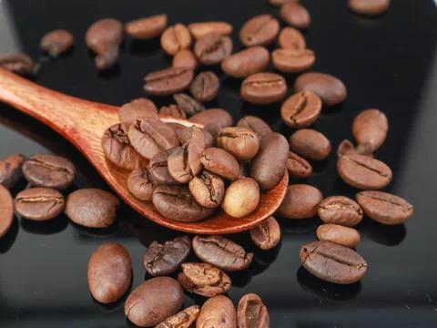 Roasted coffee beans Stock Photos