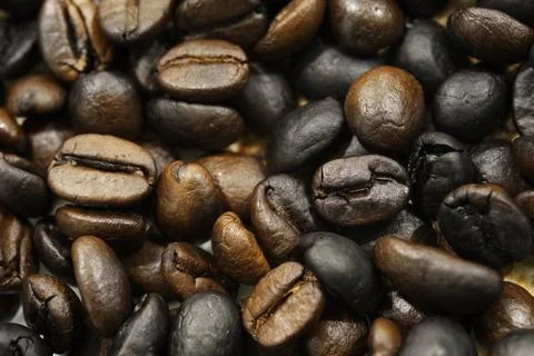 Roasted coffee beans Stock Photos