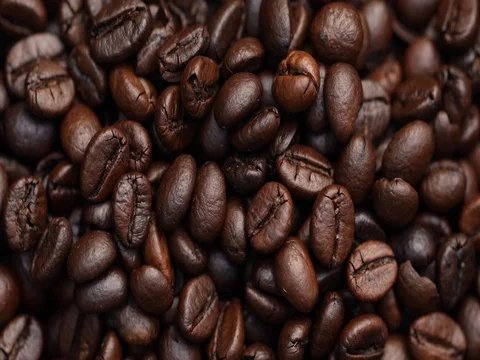 Roasted Coffee Beans, Rotating Shot Stock Footage 74922734