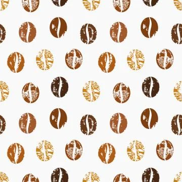 Roasted coffee beans seamless pattern Stock Illustration