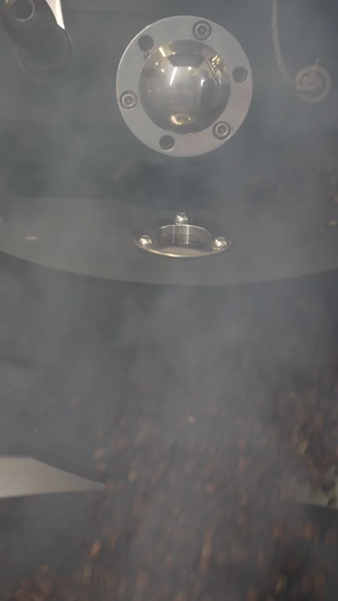 Roasted coffee beans slowly pouring and cascading Stock Footage 310042911
