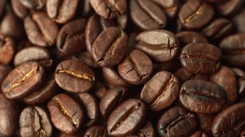 Roasted coffee beans, the smoke comes from the coffee beans. All elements will s 스톡 동영상 207174539