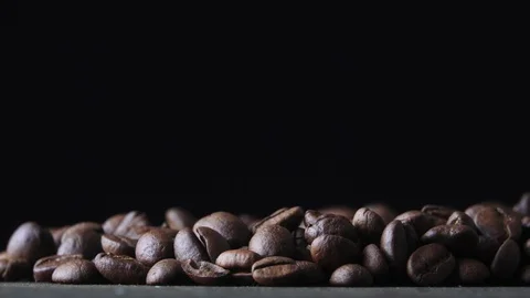 Roasted coffee beans with a smoke Stock Footage 101760203