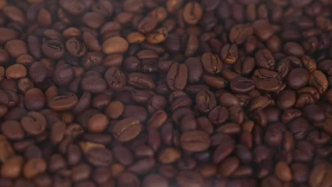 Roasted coffee beans with smoke Video stock 196372606