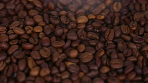 Roasted coffee beans with smoke.  slight movement 動画素材 195967573
