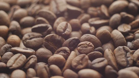 Roasted Coffee Beans on the Table Stock Footage 116422620