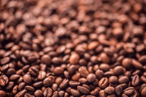 Roasted coffee beans texture background Foto stock