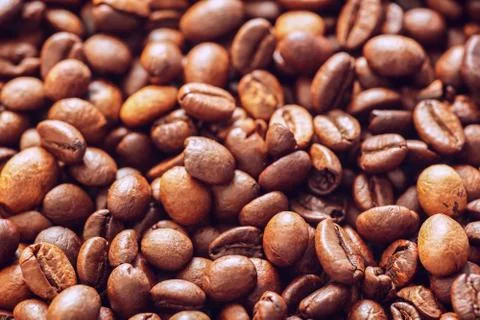 Roasted coffee beans texture background Foto stock