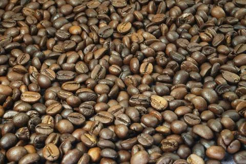 Roasted coffee beans texture background Stock Photos