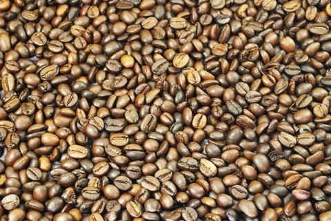 Roasted coffee beans texture background Stock Photos