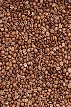 Roasted coffee beans texture for background. Organic natural roast grain 스톡 사진