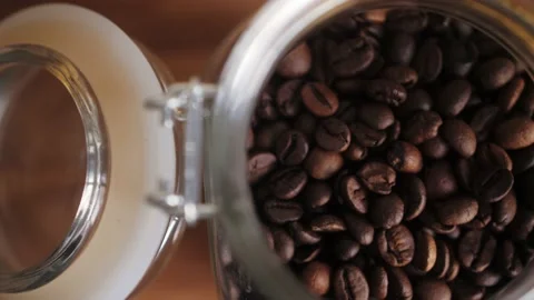 Roasted Coffee Beans texture close-up. Stock Footage 186278924