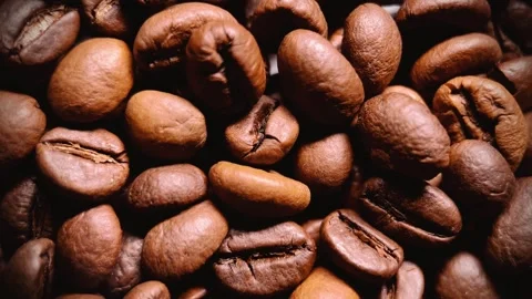 Roasted Coffee Beans Texture Close Up Stock Footage 258395142
