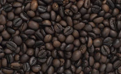 Roasted Coffee Beans Texture Full Frame Food Background Stock Photos
