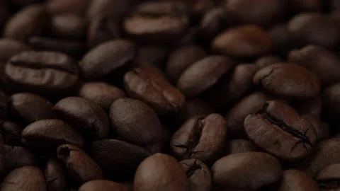 Roasted coffee beans top view Stock-Footage 148779565