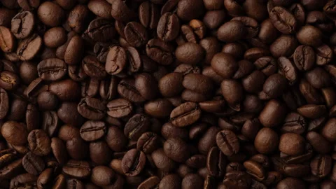 Roasted coffee beans top view Stock-Footage 148781037