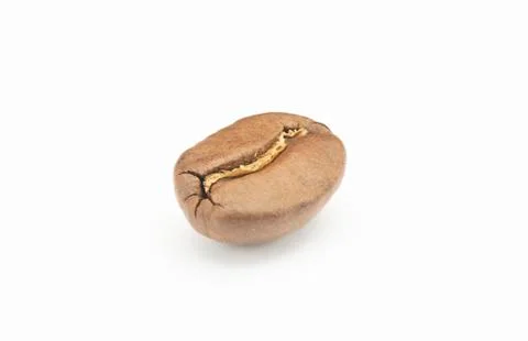 Roasted coffee beans on a white background. Stock Photos