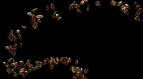 Roasted Coffee Beans in ZigZag motion Stock Footage 37358895