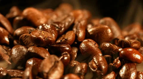 Roasted coffee closeup Stock Footage 57684211