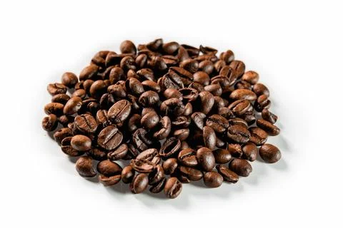 Roasted coffee ground on isolated white background Stock Photos