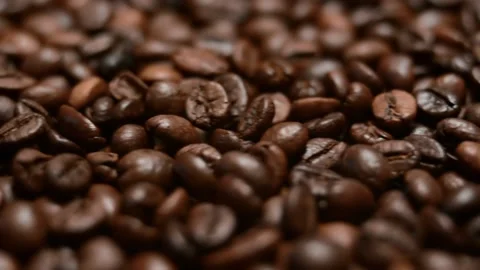 Roasted coffee. Roasted coffee beans Stock Footage 156693426