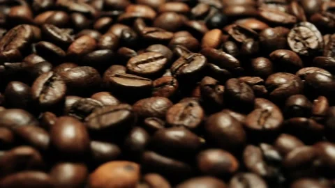 Roasted coffee. Roasted coffee beans. Stock Footage 156693616