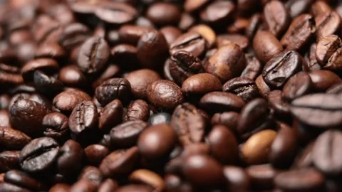 Roasted coffee. Roasted coffee beans. Stock Footage 156693620