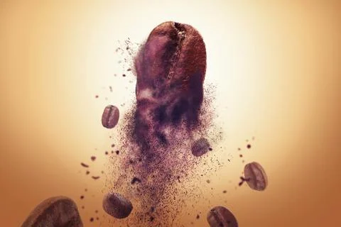 Roasted coffee spin in the air image Stockillustratie