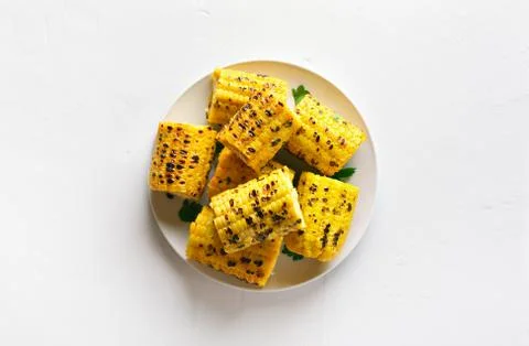 Roasted corn cobs Stock Photos