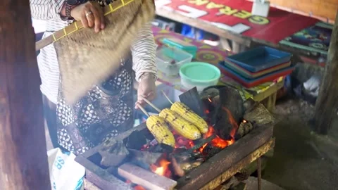 Roasted corn Video stock 242896372