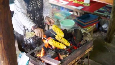 Roasted corn Video stock 242896377