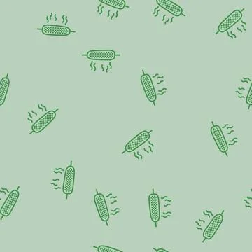 Roasted corn line seamless pattern Stock Illustration
