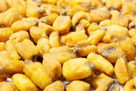 Roasted corn nuts texture close up Stock Photos