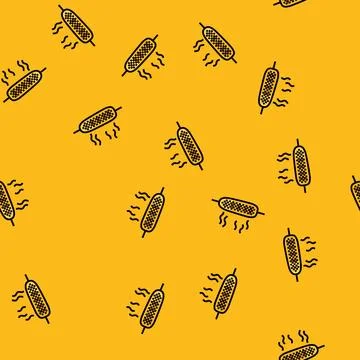 Roasted corn vector seamless pattern Illustrazione stock
