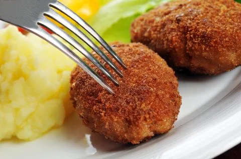 Roasted cutlets Stock Photos
