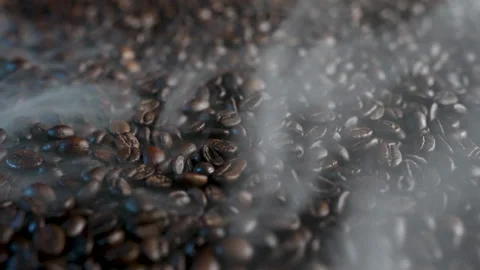Roasted dark coffee beans Video stock 233371741