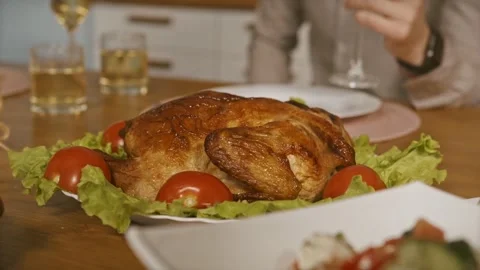 Roasted delicious chicken Stock Footage 272181344