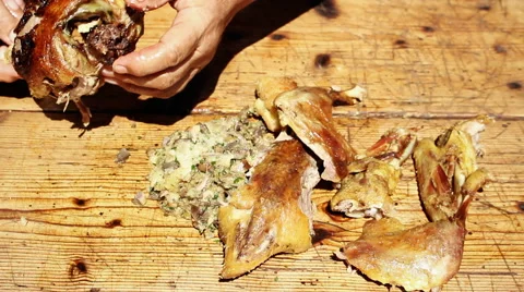 Roasted Duck Meat Chopped Stock Footage 67016338