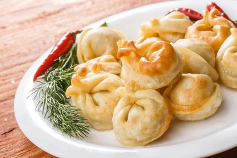 Roasted dumplings Stock Photos