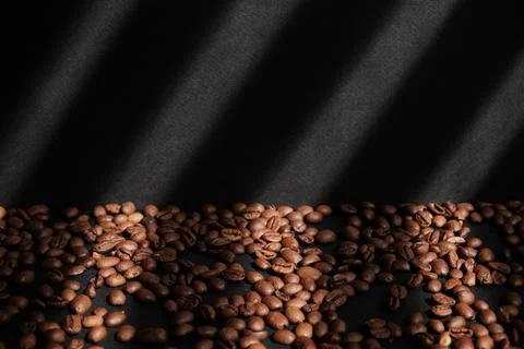 Roasted fragrant coffee beans background Stock Photos