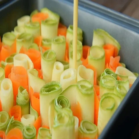 Roasted fresh vegetables with sauce Video stock 69657325