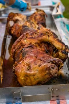 Roasted grilled pig Stock-Fotos